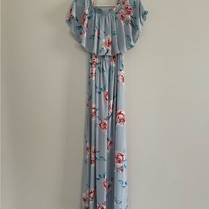 Show Me Your MuMu Blue Floral Maxi Dress